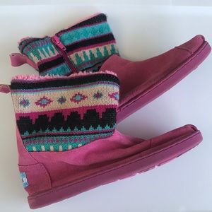 Toms Youth Girls Nepal Pink Suede Boot